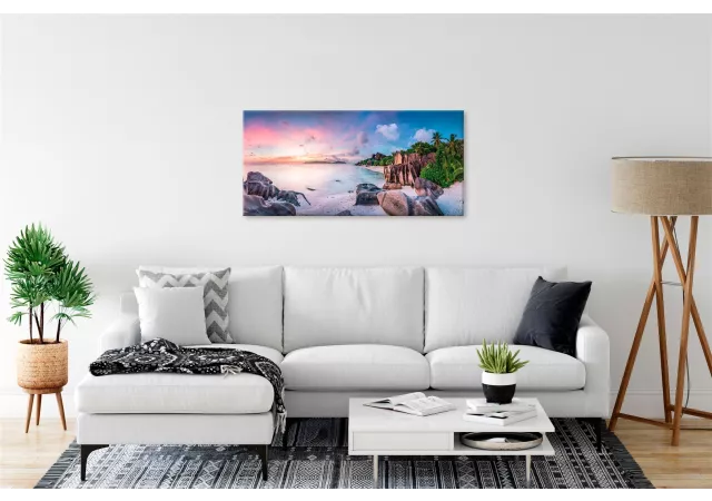 Canvas la gigue Island/Seychelles (115x55 cm)