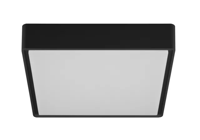 Plafondlamp 22cm vierkant zwart (incl. LED)