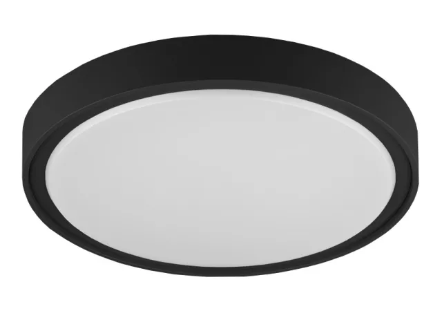 plafondlamp 30cm rond zwart (incl led)