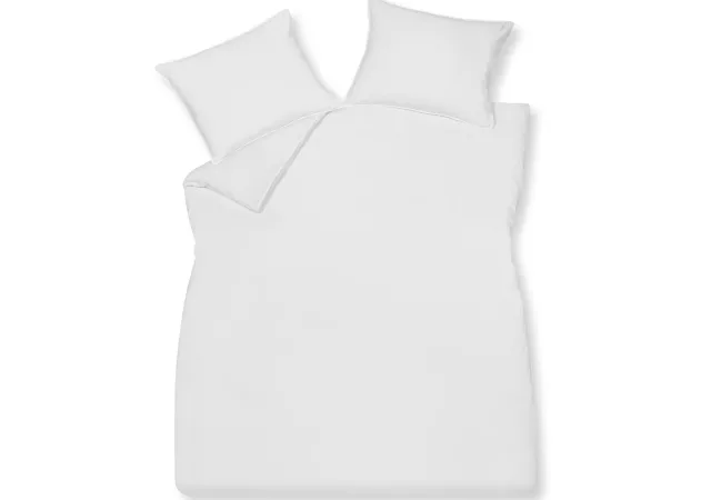 Overtrek éénpersoons washed cotton white (140x220)