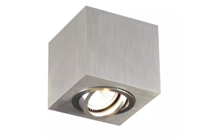 Plafondlamp vierkant aluminium (excl. Lamp)