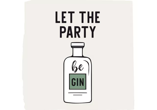 Servetten let the party be gin (25x25)