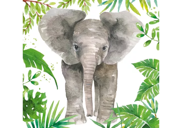 Servetten tropical elephant (33x33)