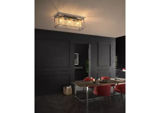 Plafondlamp Caydo zwart/goud (excl. LED)