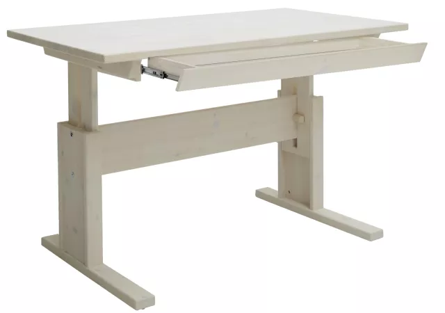 Bureau 120cm in hoogte verstelbaar (whitewash)