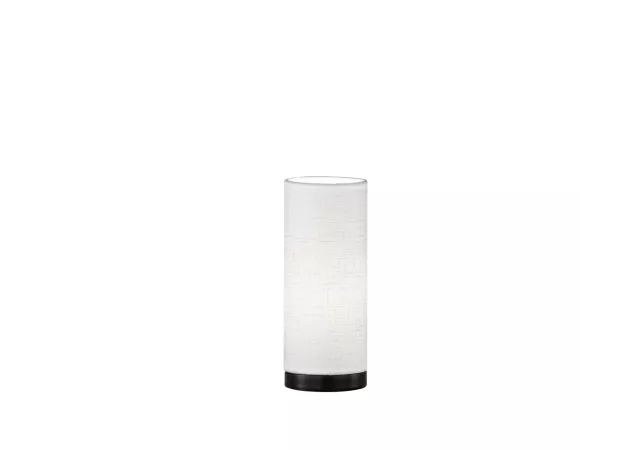 Tafellamp zwart/stof linnen wit (excl.LED)