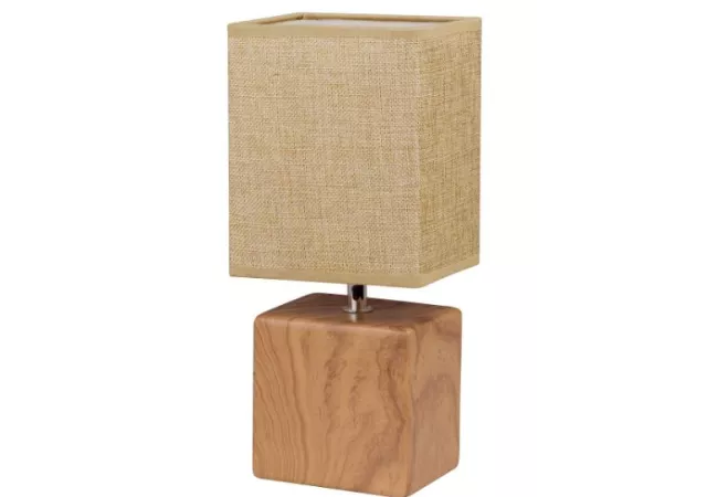 Tafellamp hout/beige (excl. Led)