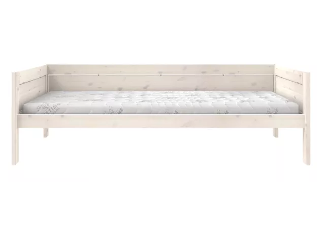 Basisbed whitewash met rolbodem (90x200cm)