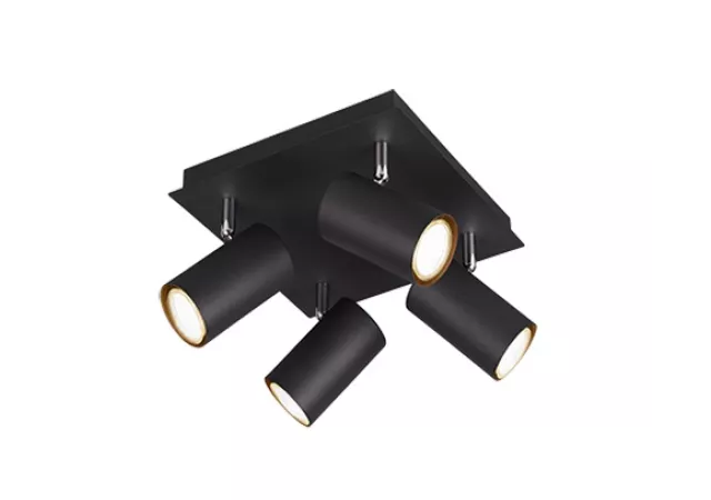 Plafondlamp Marley-4 zwart (excl. Led)