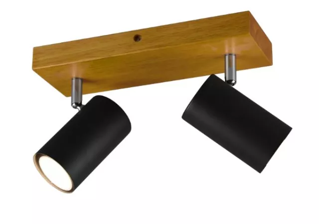 Marley spot zwart/hout (excl. led)
