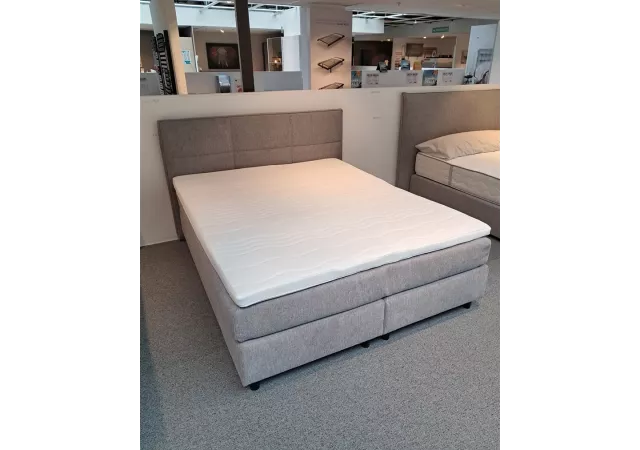 Boxspring grijs (incl.topper) 160 x 200cm