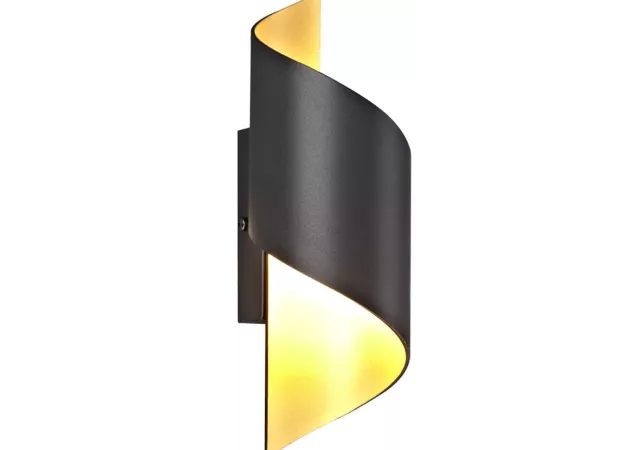 Wandlamp zwart/goud (excl. LED)