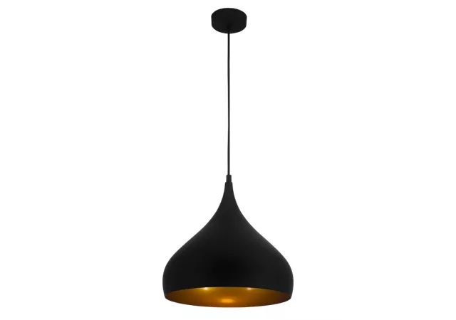Hanglamp 32cm zwart/goud (excl. LED)