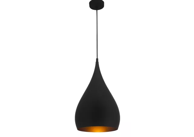 Hanglamp 25cm zwart/goud (excl. LED)