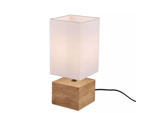 Tafellamp Woody wit/naturel hout (excl. led)