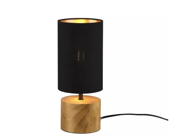 Tafellamp Woody zwart/naturel hout (excl. led)