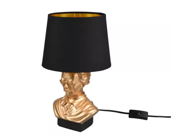 Tafellamp Albert goud met zwarte kap (excl. led)