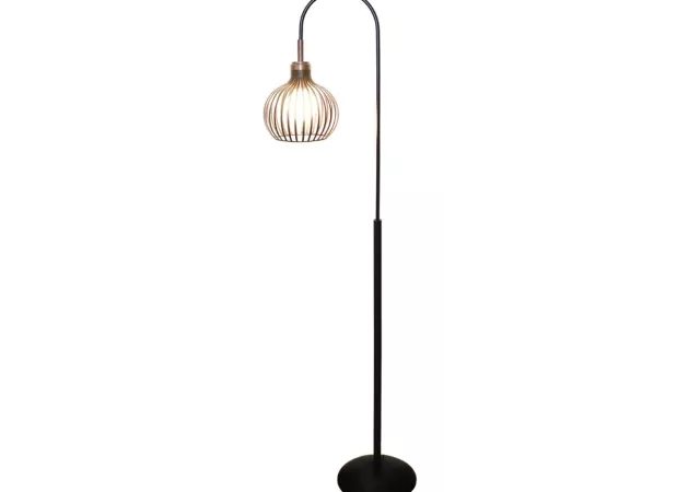 Staanlamp zwart/koper (Excl. LED)
