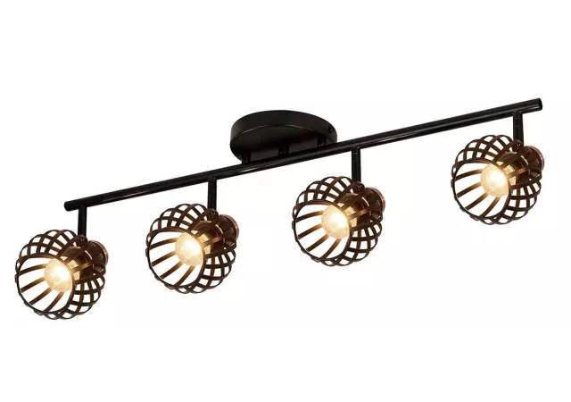 Plafondlamp zwart/brons (Excl. LED)